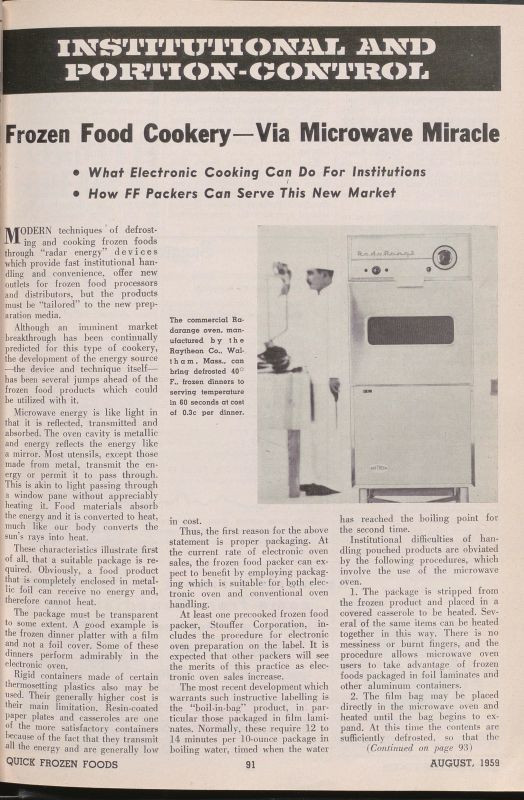Quick Frozen Foods Vol. 22 No 1, Aug 1959