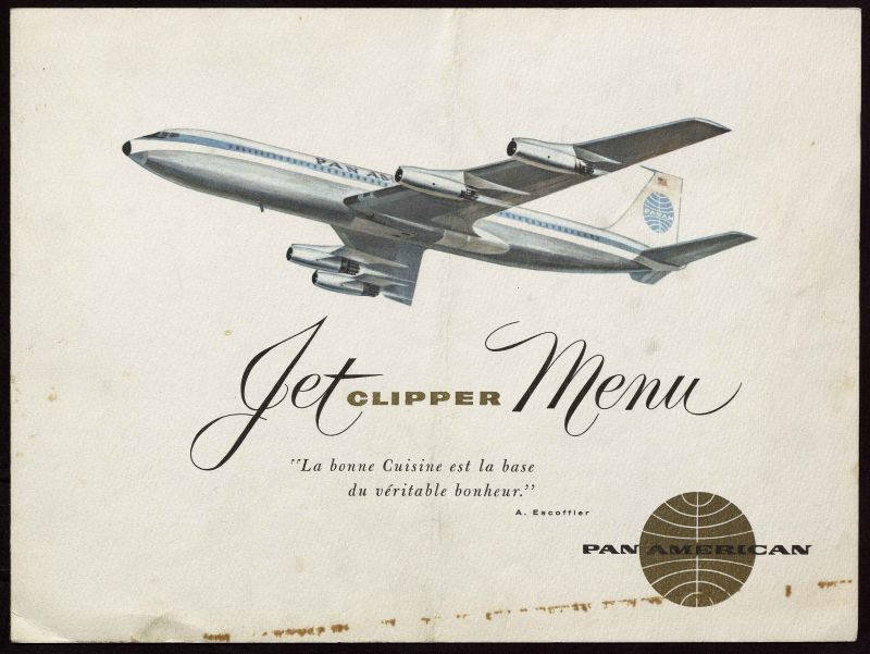 Culinary menu: travel - air, [1960-1970]